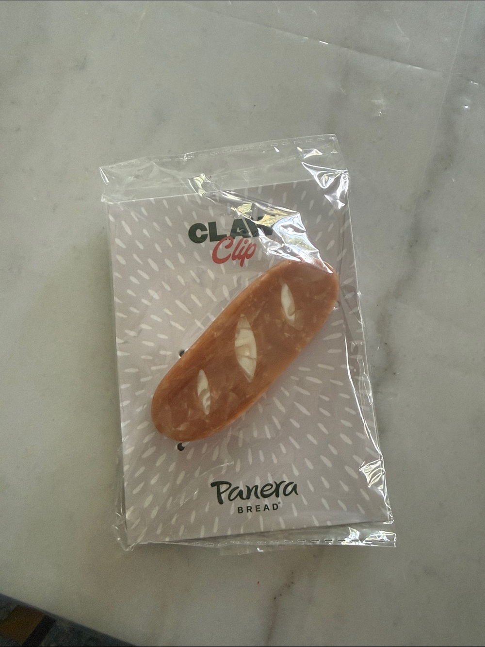 Panera Bread 🥖 Clay Hair Clip - Light Brown Resin